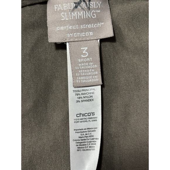 Chico’s Size 3 US 14/16 Olive Fabulously Slimming Pull On Tapered Pants Casual - Picture 3 of 8